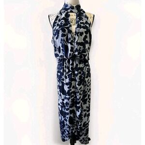 En‎ Focus Studio Sleeveless Pullover Floral Maxi Dress Mock Neck Women's Size 4